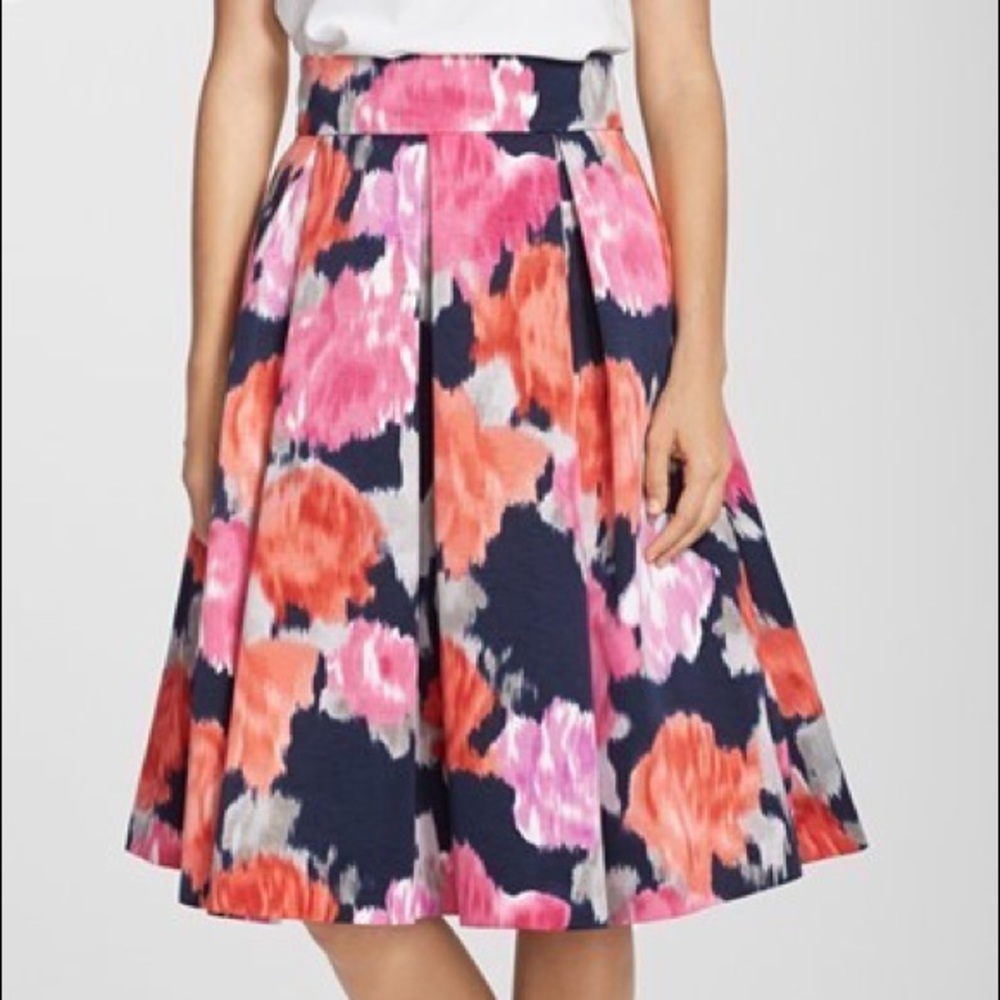 Eliza J watercolor midi skirt